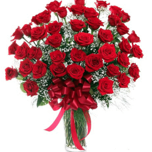 Three Dozen Roses in Vase