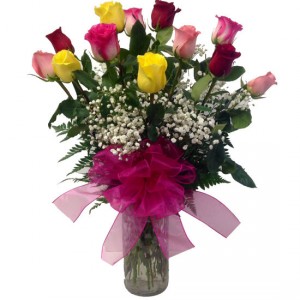 Dozen Roses in Multi Color